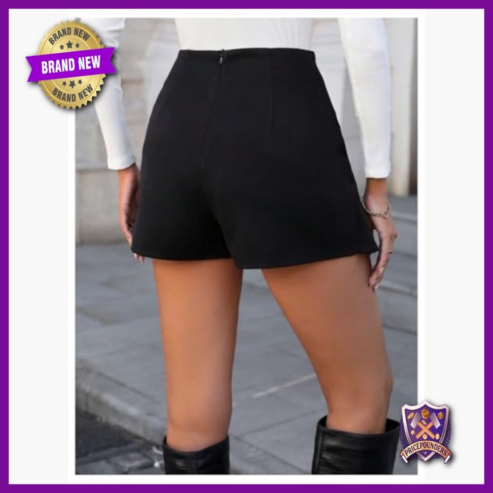 Wrap Mini Skorts Button Front Split Hem Business … - image 2